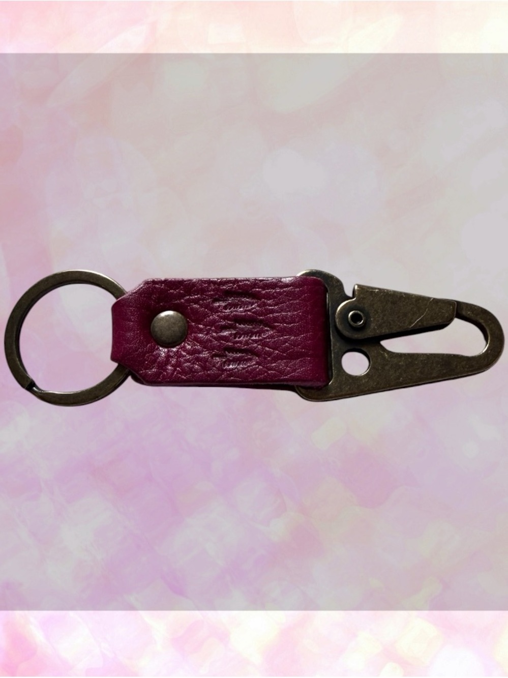 🦄 Portland Leather Short Keychain Orchid | Unicorn Color Combination